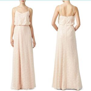 SLATE & WILLOW Apricot Breeze Gown Women 16 Sleeveless Blouson Sequin